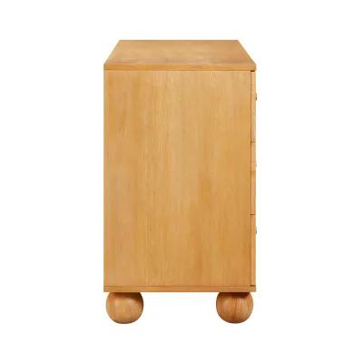 Grappa Natural Wood & Rattan Wavy Dresser