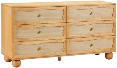 Grappa Natural Wood & Rattan Wavy Dresser