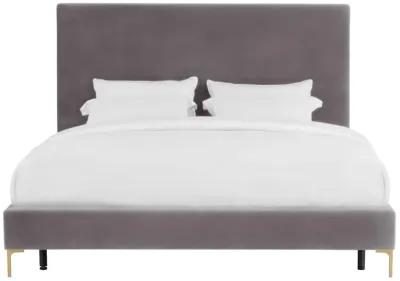 Delilah Grey Velvet Bed in King