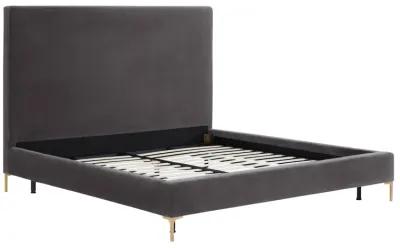 Delilah Grey Velvet Bed in Queen