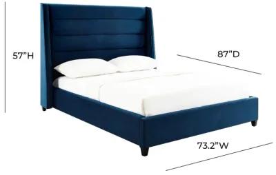 Koah Navy Velvet Bed in Queen