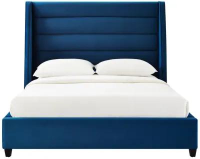 Koah Navy Velvet Bed in Queen