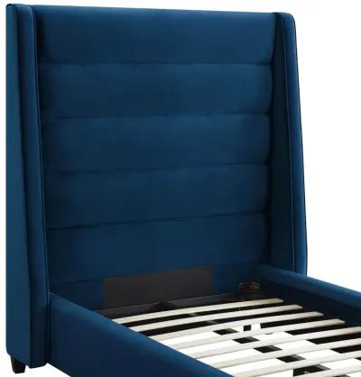 Koah Navy Velvet Bed in Twin