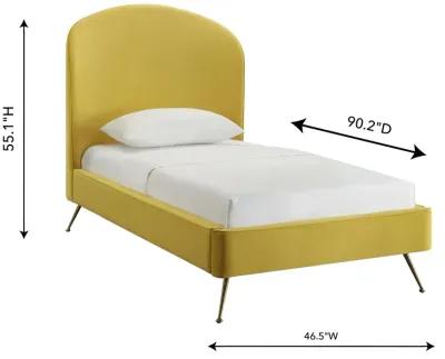 Vivi Burnt Gold Velvet Bed in Twin