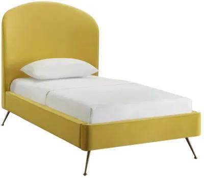 Vivi Burnt Gold Velvet Bed in Twin