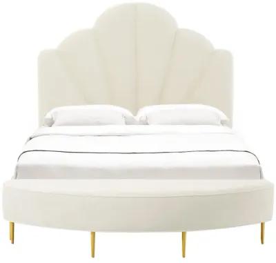 Bianca Cream Velvet Bed in King