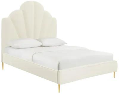 Bianca Cream Velvet Bed in King