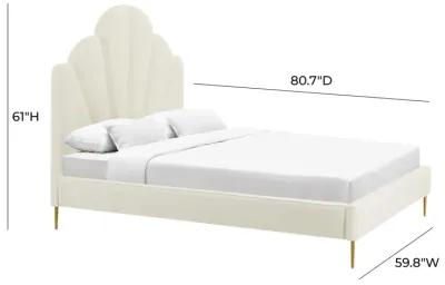 Bianca Cream Velvet Bed in Full