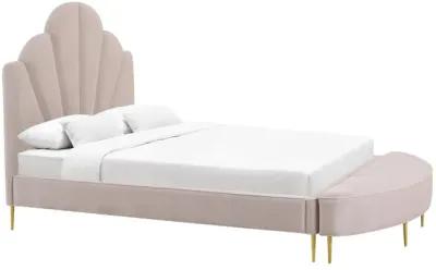 Bianca Blush Velvet Bed in Queen