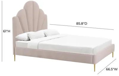 Bianca Blush Velvet Bed in Queen