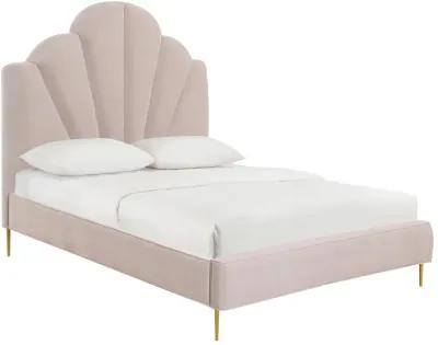 Bianca Blush Velvet Bed in Queen