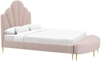 Bianca Blush Velvet Bed in Full