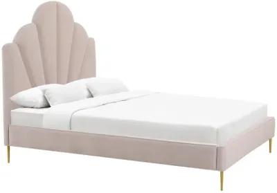 Bianca Blush Velvet Bed in Full