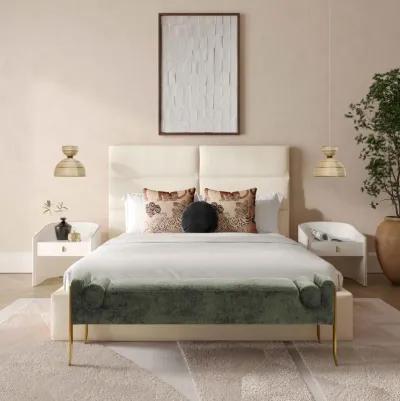 Eliana Cream Velvet King Bed