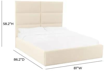 Eliana Cream Velvet King Bed