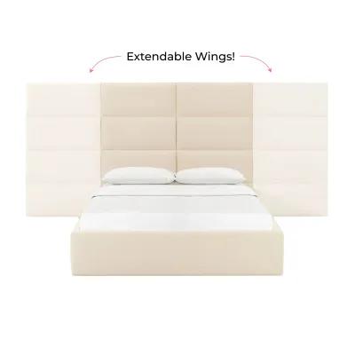 Eliana Cream Velvet Queen Wings (Set of 2)