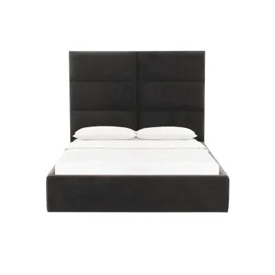 Eliana Black Velvet King Bed