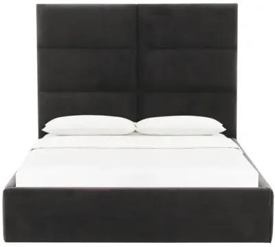 Eliana Black Velvet Queen Bed