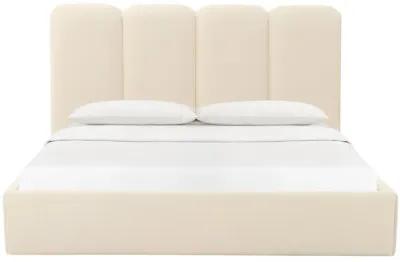 Palani Cream Velvet Queen Bed