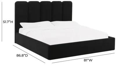 Palani Black Velvet King Bed