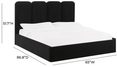 Palani Black Velvet Queen Bed