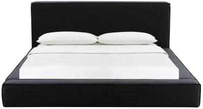 Olafur Black Linen Queen Bed