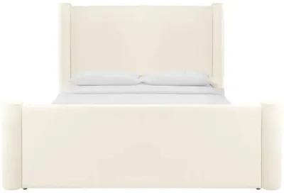 Athara Cream Velvet Queen Bed