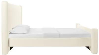 Athara Cream Velvet Queen Bed