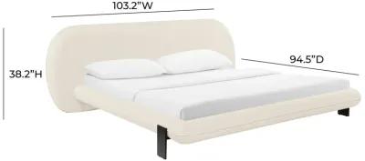 Ophelia Cream Faux Wool King Bed