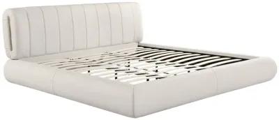 Karol Cream Vegan Leather Queen Bed