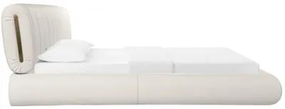 Karol Cream Vegan Leather Queen Bed