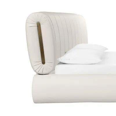 Karol Cream Vegan Leather King Bed