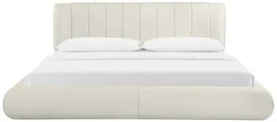 Karol Cream Vegan Leather King Bed