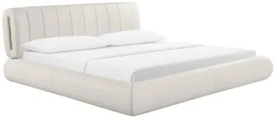 Karol Cream Vegan Leather King Bed