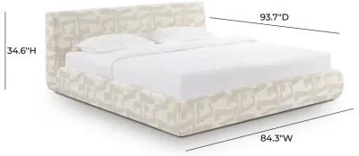 Isla Cream Jacquard Pattern King Bed