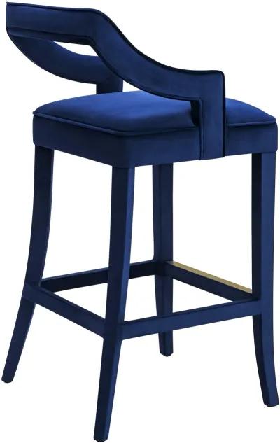 Tiffany Navy Velvet Counter Stool