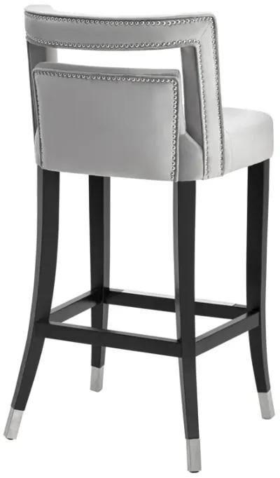 Hart Grey Velvet Bar Stool