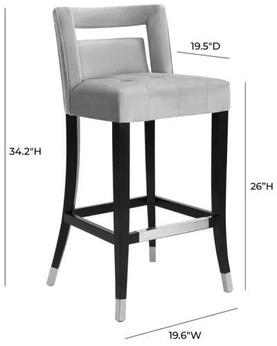 Hart Grey Velvet Counter Stool