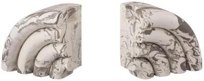 Grey Marble Bookends - Set of 2