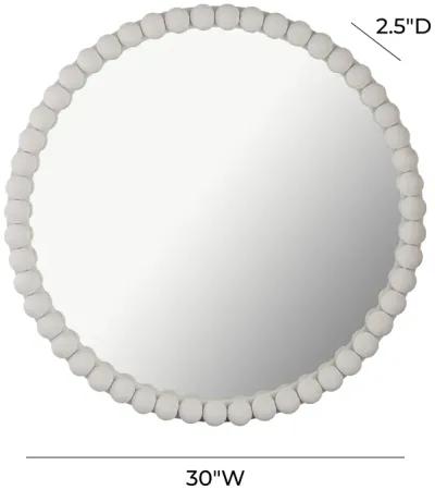 Baria White Wooden Mirror