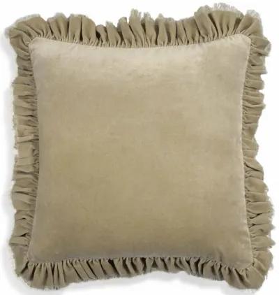 Alessia Distressed Beige Velvet Pillow