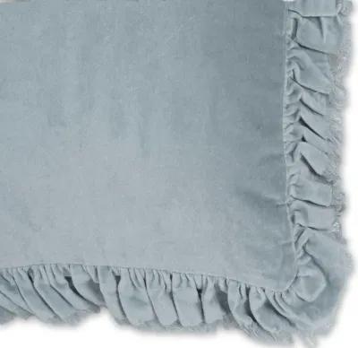 Alessia Distressed Blue Velvet Pillow