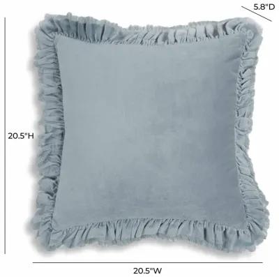 Alessia Distressed Blue Velvet Pillow