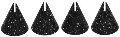 Gabby Speckled Black Cone Card Holder - Set of 4