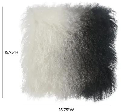 Tibetan Sheep Pillow White to Black