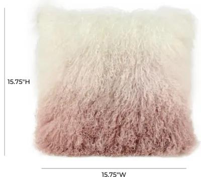 Tibetan Sheep Pillow White to Blush