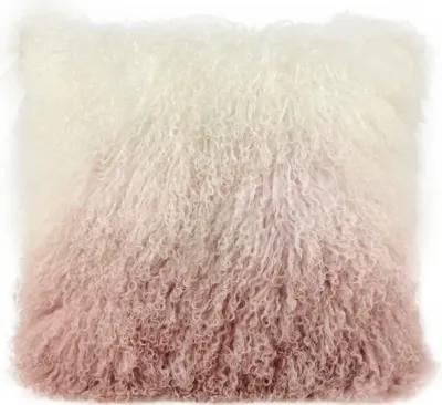 Tibetan Sheep Pillow White to Blush