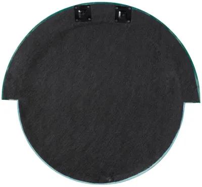 Lally Aqua Velvet Round Wall Mirror