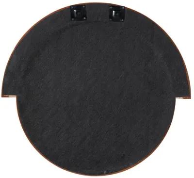 Lally Terracotta Velvet Round Wall Mirror