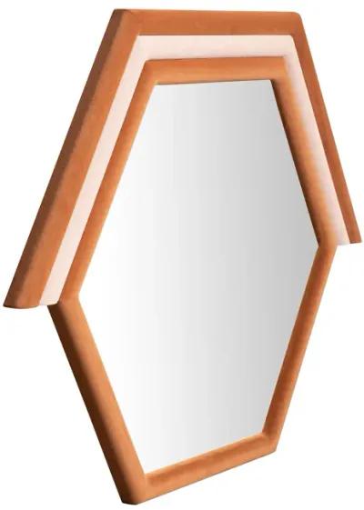 Lally Terracotta Velvet Prism Wall Mirror